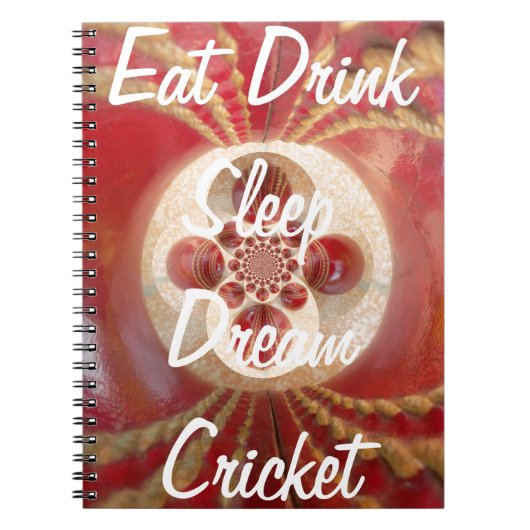 Carnet Design de boules de cricket rouge (Devant)