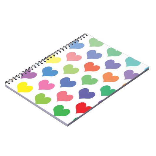 Carnet Design de coeurs colorés (Côté gauche)