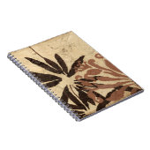 Carnet Design de crayon floral avec Feuilles tawny (Côté Droit)