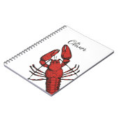 Carnet Design de homard rouge de style vintage (Côté gauche)
