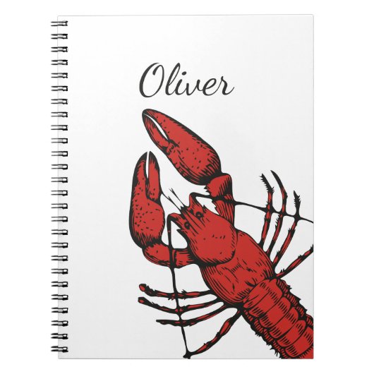 Carnet Design de homard rouge de style vintage (Devant)