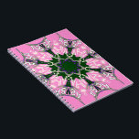 Carnet Design de mode florale noir et rose<br><div class="desc">Belle teinte rose bébé motif couleur violet monogramme design un des derniers colorés cirque bébé rose damas design pour toutes les filles là-bas. Faites de cette nuance spéciale de rose l'un de vos must a des couleurs pour toutes ces princesse qui aiment le rose pour toute sensation particulière de girly...</div>