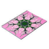 Carnet Design de mode florale noir et rose (Côté gauche)