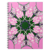 Carnet Design de mode florale noir et rose (Devant)