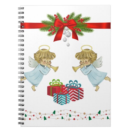 Carnet Design de Noël avec anges (Devant)