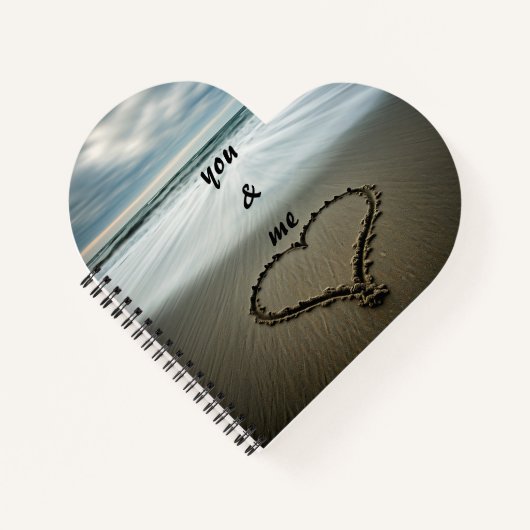 Carnet Design de sable de plage "You & Me" (Devant)