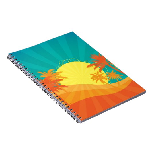 Carnet Design de surf tropical rétro de Sunset Beach (Côté Droit)