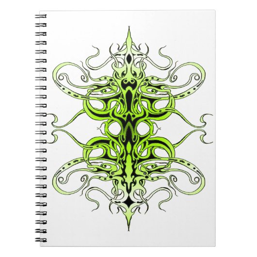 Carnet Design de tatouage Tribal Personnalisé Vert (Devant)