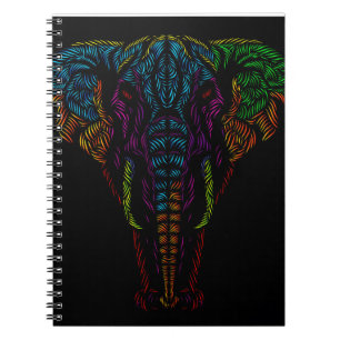 Carnet Design de tête éléphant
