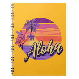 Carnet Design de texte de style rétro "Aloha"