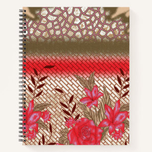 Carnet Design de tissu complexe avec motifs floraux