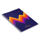 Carnet Design de zigzag rouge, orange et jaune rétro (Côté Droit)