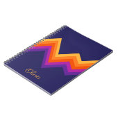 Carnet Design de zigzag rouge, orange et jaune rétro (Côté gauche)