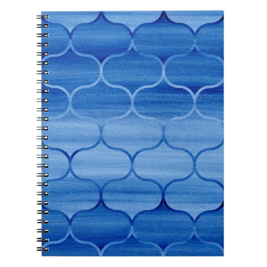 Carnet Design d'oignon peint bleu clair et foncé (Devant)