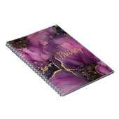 Carnet design élégant de fleurs d'aquarelle rose et or (Côté Droit)
