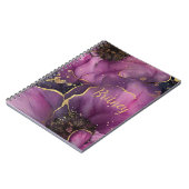 Carnet design élégant de fleurs d'aquarelle rose et or (Côté gauche)