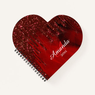 Carnet Design élégant rouge scintillant