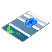 Carnet Design en fleurs bleues (Côté gauche)