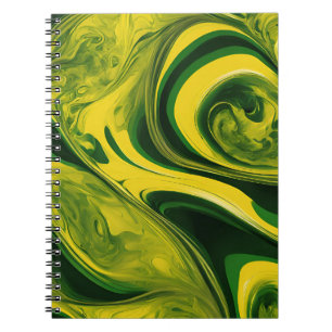 Carnet design en marbre vert et jaune A