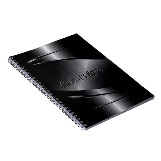 Carnet Design en métal noir look acier inoxydable (Côté Droit)