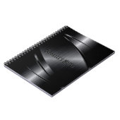 Carnet Design en métal noir look acier inoxydable (Côté gauche)