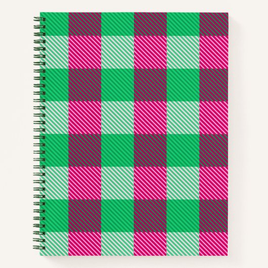 Carnet Design En vichy chèque rose (Devant)