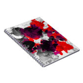 Carnet Design floral Abstrait - rouge et violet sur blanc (Côté Droit)