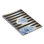 Carnet Design Floral Gold Stripe (Côté Droit)