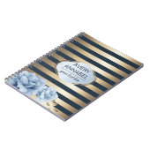 Carnet Design Floral Gold Stripe (Côté gauche)