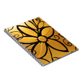 Carnet Design floral jaune doré (Côté Droit)