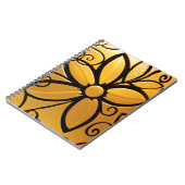 Carnet Design floral jaune doré (Côté gauche)