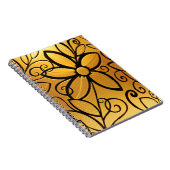 Carnet Design floral jaune doré (Côté Droit)