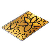 Carnet Design floral jaune doré (Côté gauche)