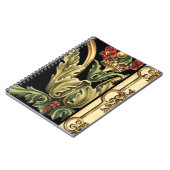 Carnet Design floral ornemental aux frontières noires (Côté gauche)