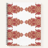 Carnet Design floral rouge et orange avec graphique ornem (Devant)