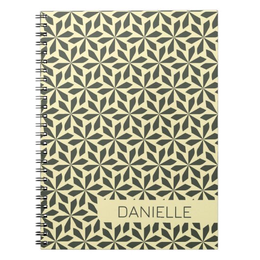 Carnet design géométrique crème grise (Devant)