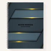 Carnet Design géométrique gris métallique (Devant)