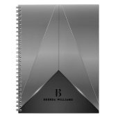 Carnet Design géométrique métallique gris argenté (Devant)