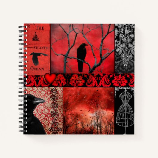Carnet Design gothique Rouge Et Noir (Devant)