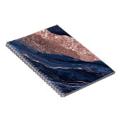 Carnet Design Marbré Abstrait Navy et Or Rose (Côté Droit)