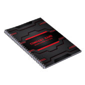 Carnet Design métallique noir et rouge (Côté Droit)