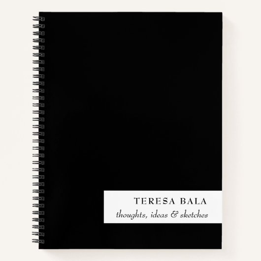 Carnet Design minimal moderne noir et blanc (Devant)