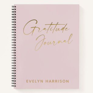 Carnet Design minimaliste Blush Gratitude personnalisée