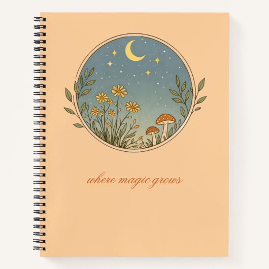 Carnet Design minimaliste bohème lune (Devant)