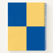 Carnet Design moderne À damiers bleu et jaune (Dos)