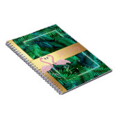 Carnet Design moderne, Feuilles Tropical Palm, Rose (Côté Droit)