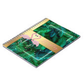 Carnet Design moderne, Feuilles Tropical Palm, Rose (Côté gauche)
