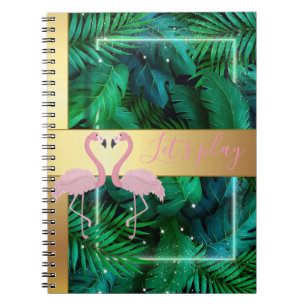 Carnet Design moderne, Feuilles Tropical Palm, Rose