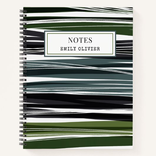 Carnet Design moderne Palette verte Texte personnalisé (Devant)