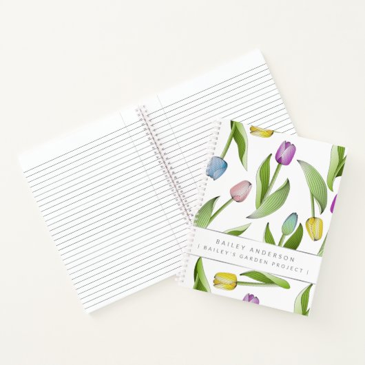 Carnet Design moderne personnalisé de fleurs de tulipes c (Intérieur)